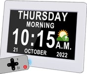 Véfaîî Upgraded Dementia Clock 2.0 with Auto DST, 20 Custom Alarms Reminders, 7"