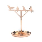 Kikkerland Bird Jewellery Stand Copper Colour Necklace Hanger Holder Display