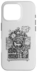 Coque pour iPhone 16 Pro Horloge de course à pied en hickory style steampunk, souris