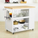 Sobuy - Desserte sur roulettes Cuisine Buffet avec Grand Espace de Rangement FKW97-WN