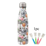 Insulated Water Bottle Metal Water Bottle Cute Water Bottle Sports Drinks Bottles Drink Bottles For Adults Clear Water Bottle Sport Water Cup balloon,500ml