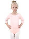 Kefiyis Justaucorps Gymnastique Fille Justaucorps Danse Fille Manche Sept-quarts Tenue Gymnastique Danse Classique Vêtements 100-150