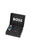 BOSS 1570178 Men's Principle Date Bracelet Strap Watch and Gift Card Holder Set