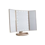 UNIQ Trifold Hollywood Makeup Spegel Med LED-ljus - RoseGold