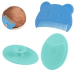 Aolso Peigne à Cheveux pour Bébé, 2pcs Peigne pour Bébé, Arc de Forme Brosse à Cheveux, Brosse de bain pour bébé, brosse de tête de berceau pour bébé, brosse de massage en silicone pour Bébé, Enfant