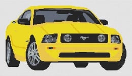 Ford Mustang Car 2005 cross stitch kit - yellow