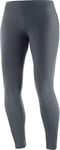 Salomon Leggings de Running pour Femme, COMET WARM WARM TIGHT W, Jersey, Gris (Ebony), taille L, LC1154400