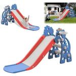 Toboggan pour enfants 3 en 1, toboggan jouet avec échelle d'escalade et panier de basket, toboggan pliable,pour enfants âgés de 1 à 5 ans, pour une