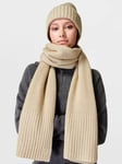 Sweaty Betty Soft Rib Knit Scarf, Pebble Beige