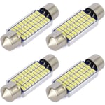 4 st C5W LED Anti Error Vit 41mm 3014 Lampor 30SMD Festoon Dome Bil Interiör LED Ljus 211-2 578 DC 12V 6000k