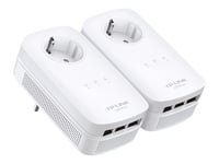 TP-Link TL-PA8030P KIT - Starter Kit - Powerline-adapter 1GbE, HomePlug AV (HPAV), HomePlug AV (HPAV) 2.0 - vägginsticksbar