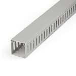 Rails de gestion de câbles avec emplacements parallèles 198,1 cm - Kit de cache de câble réseau - Système de conduits de fil mural à fente - Canal anti-cernes de cordon - Canal de câblage de montage en surface PVC certifié UL (CBMWD5050)