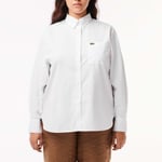 Lacoste Mens Oversized Shirt With Brest Pocket in White material_cotton - Size 14 UK