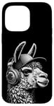 Coque pour iPhone 14 Pro Max Lama a Casque DJ équipement de Concert de Musique Audiophile