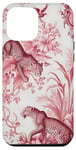 iPhone 12 Pro Max French Pink Toile Chinoiserie with Flowers, Leopards Case