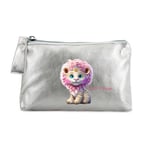 Trousse de maquillage argent lion baby