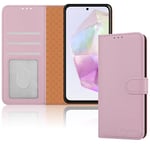 iCatchy for Samsung Galaxy A35 Case Leather Wallet Book Flip Stand View Magnetic Protect RFID Blocking Shockproof Cover compatible with Samsung A35 5G Phone (Rose Gold)