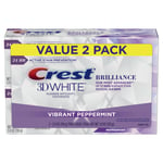 Crest 3D White Brilliance Vibrant Peppermint Toothpaste 110 g (2 pack)