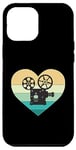 Coque pour iPhone 12 Pro Max Projecteur de cinéma en forme de cœur avec inscription « Ich liebe Kino »