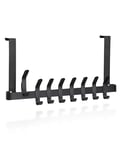 Victoper Over The Door Hanger 2023 Newly Detachable 16 Hooks Lightweight Easy Installation Over Door Coat Hooks Assembly-Free Over Door Hooks for Clothes Towel Bag Robe Bathroom Black