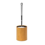 Relaxdays Porte-brosse WC toilette salle de bain récipient amovible en plastique aspect inox Tête remplaçable Déco HxlxP : 33 x 10,4 x 10,4 cm, nature