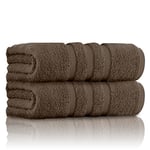 GC GAVENO CAVAILIA Ultra Soft Bath Towel Large - 550 GSM Ringspun Cotton Towels Set - Highly Absorbent Set of 2 Bath Towels - Washable, Cocoa