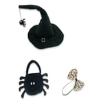 Build Your Bears Wardrobe Witch Hat + Spider Bag Accessories Teddy Bear Clothing fits Build a bear (Black), 5060322144207