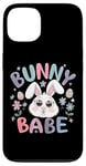 Coque pour iPhone 13 Bunny Babe Fleurs de lapin de Pâques