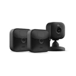 Blink Outdoor, Caméra de surveillance extérieure, longue autonomie, détection des mouvements | Kit 2 caméras + Blink Mini 2 | Caméra de surveillance connectée à prise, fonctionne avec Alexa | Noir