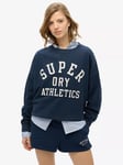 Superdry Athletic Essentials Relaxed Applique Sweatshirt, Richest Navy