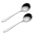 Soup Spoon Set Viners Eden Mirrored Finish Stainless Steel Cutlery Utensil 2pcs