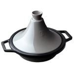 Tajine Marocain en Fonte Émaillée 22cm Induction, Couvercle Conique en Céramique