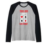 This Kid Loves Solitaire Card Game Enthusiast - Raglan Baseball Tee