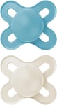 MAM Original Start Soothers 0-2 Months (Pack of 2), MAM Dummies for Newborn Made from SkinSoft Silicone Material, MAM Soothers with Dummy Steriliser Case, Blue