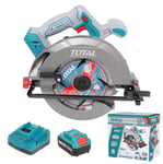 Total Li-Ion 20V Cordless Circular Saw 185mm Battery & Charger Brushless Motor