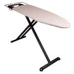 Table à repasser ultra légère pliable LICHT en aluminium 125x40 H92cm avec repose fer et repose centrale vapeur et roulette