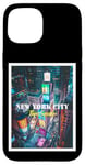 Coque pour iPhone 15 Cool New York City Times Square Skyline Illustration Graphic