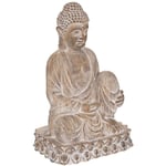 Atmosphera - Statue décorative Bouddha en magnésie Effet Bois h 67 cm intérieur ou extérieur