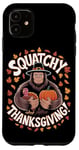 Coque pour iPhone 11 Thanksgiving Bigfoot Pilgrim Turquie Squatchy Thanksgiving