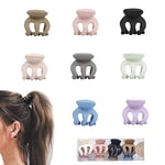 Small Hair Clips for High Ponytail, 0.8 Inch Small Hair Claw Clips for Women Girls, Polycarbonate Octopus Clips Nonslip Hairstyling Accessories for Thick Long Hair (Pack of 8 Colors)