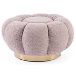 Bizzotto Florel fotpall tyg bouclé rosa Ø65 cm