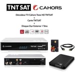 Pack Décodeur TV Cahors Teox HD TNTSAT + Carte TNTSAT + Disque Dur Externe 1 Téra