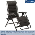 Outwell Acadia Portable Adjustable Folding Camping Chair Lounger - Black, 410045