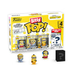 Funko Bitty Pop! Minions - Roller Skating Stuart 4PK - Roller Skating Stuart, Pajama Bob, Kung Fu Kevin et Une Mini-Figurine Mystère en Surprise - 2.2 Cm - Minions 2 Collectionnable