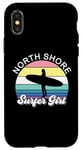 Coque pour iPhone X/XS Surfer Girl North Shore Hawaii Hawaii Surf Beach