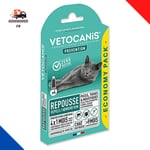 Vetocanis Pipettes Anti-Puces Chat >9 Mois Pack Eco X4, Repousse Les Puces