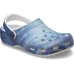 Crocs Unisex Classic Denim Clog - White material_Synthetic - Size UK 7