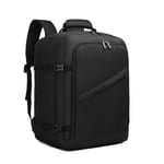 Kono Sac a Dos Cabine pour Easyjet Bagage à Main Avion 45x36x20 Sac de Voyage Sac a Dos Ordinateur Portable per Femme e Homme, Noir