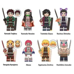 8pcs/set Demon Slayer Blocks Blade Inosuke Tanjiro Nidou Assembled Building Minifigure