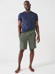 Emporio Armani Bodywear Endurance Logo Waistand T-Shirt &amp; Patterned Shorts Lounge Set - Khaki, Khaki, Size L, Men